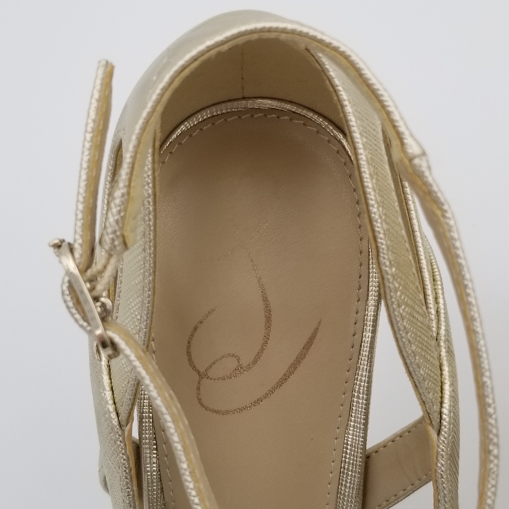Sam Edelman Adelisa Ankle Strap Stiletto Heels, Gold Leaf, Women's Size 8.5 - Picture 6 of 16